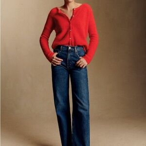 Sezane Red Gaspard Cardigan